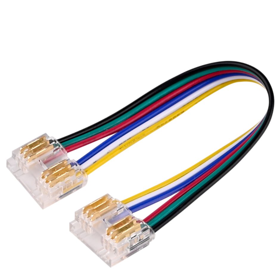 Clear RGBWW Connector with 6" Wire 5PK