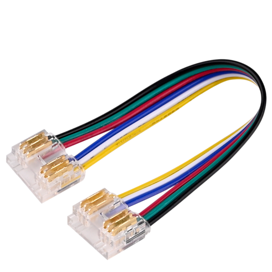 Clear RGBWW Connector with 6" Wire 5PK