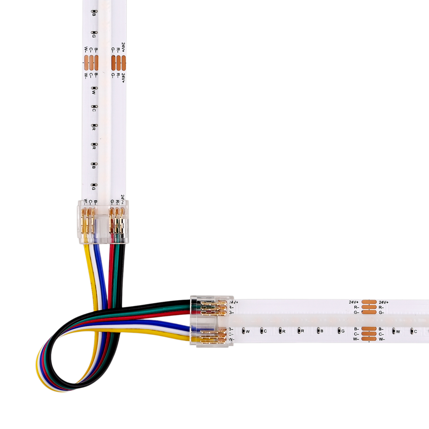 Clear RGBWW Connector with 6" Wire 5PK