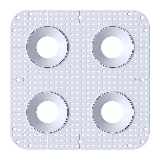 3.5 Inch Round Quadruple Head Trimless Square-Kit