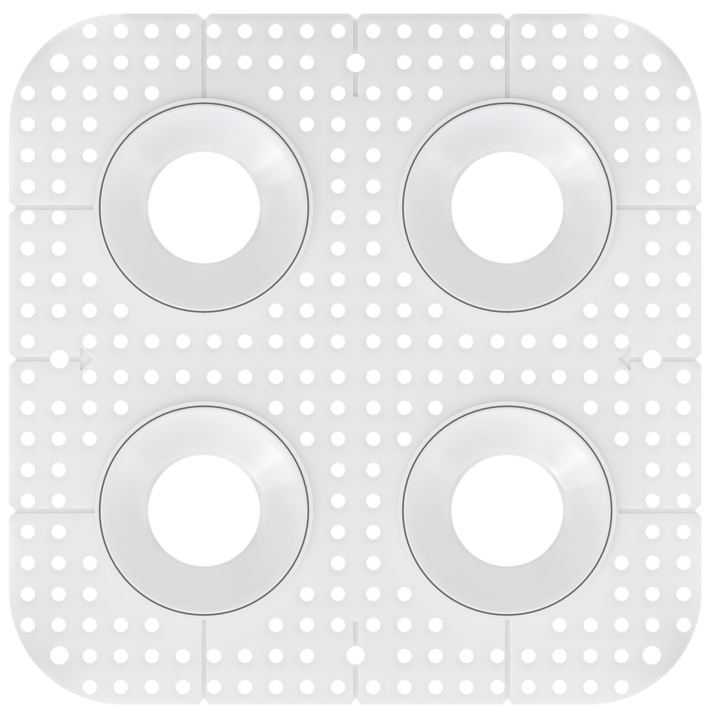 3 Inch Round Quadruple Head Trimless Square-Kit