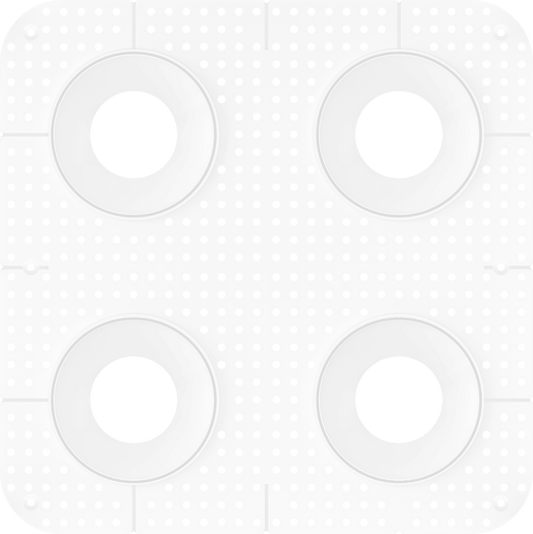 4 Inch Round Quadruple Head Trimless Square-Kit