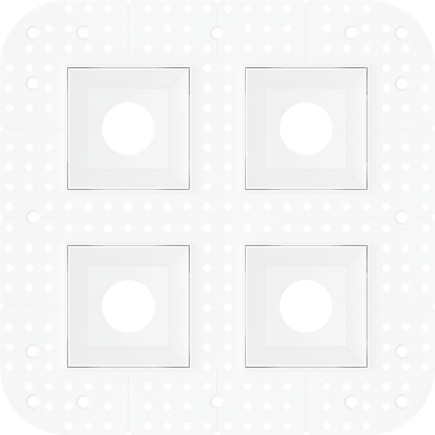 2 Inch Square Quadruple Head Trimless Square-Kit