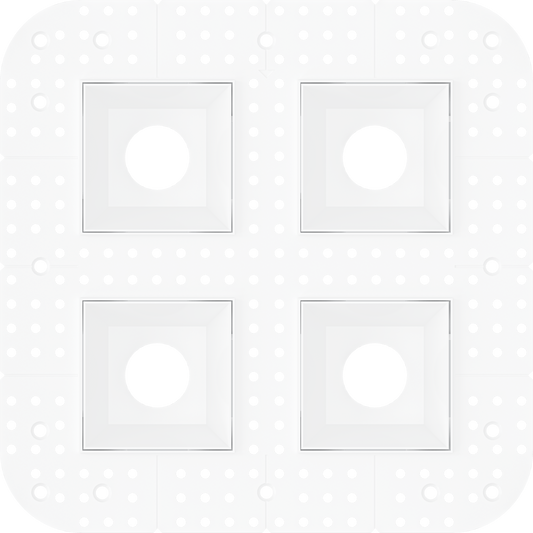 2 Inch Square Quadruple Head Trimless Square-Kit