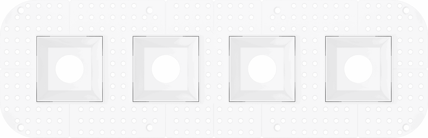 2 Inch Square Quadruple Head Trimless Kit