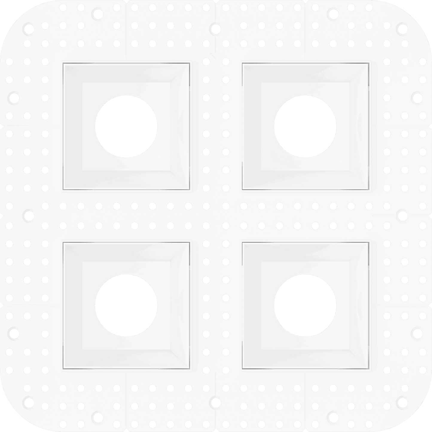 3 Inch Square Quadruple Head Trimless Square-Kit