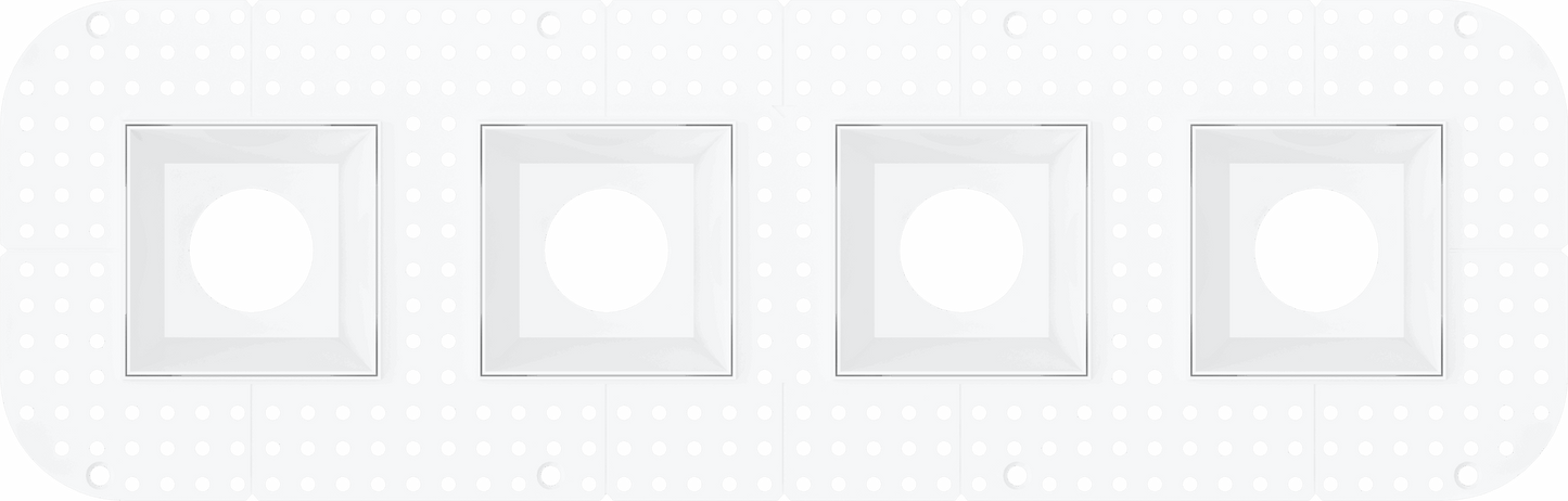 3 Inch Square Quadruple Head Trimless Kit
