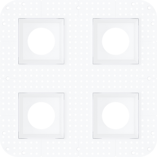 4 Inch Square Quadruple Head Trimless Square-Kit