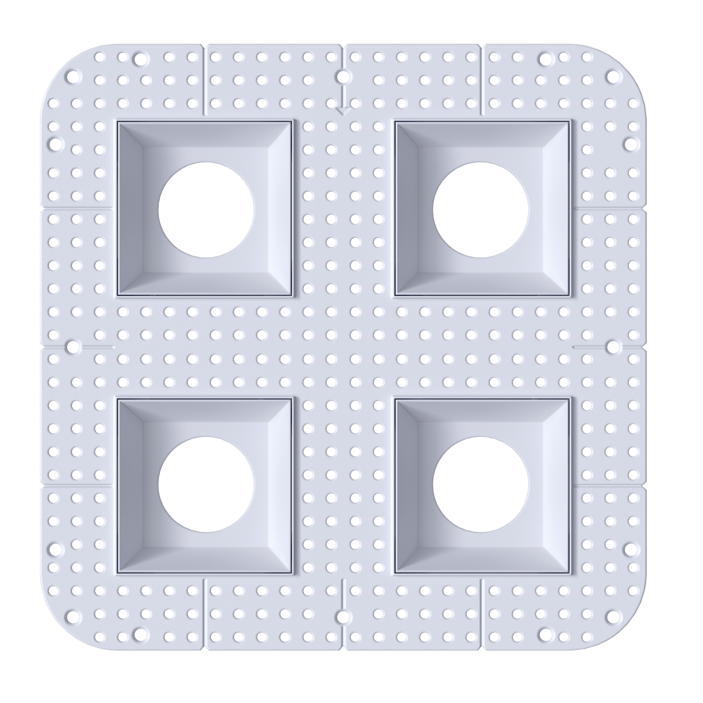 4 Inch Square Quadruple Head Trimless Square-Kit