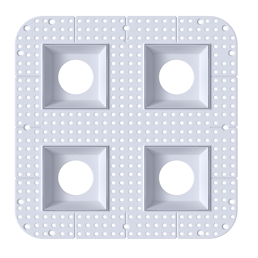 4 Inch Square Quadruple Head Trimless Square-Kit