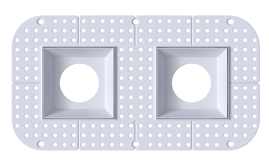 4 Inch Square Double Head Trimless Kit