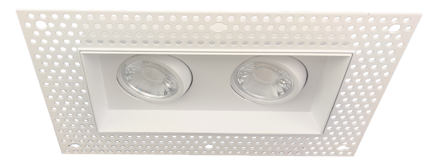 3" Double Head Trimless Regress Multiple Gimbal White