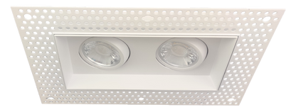 3" Double Head Trimless Regress Multiple Gimbal White