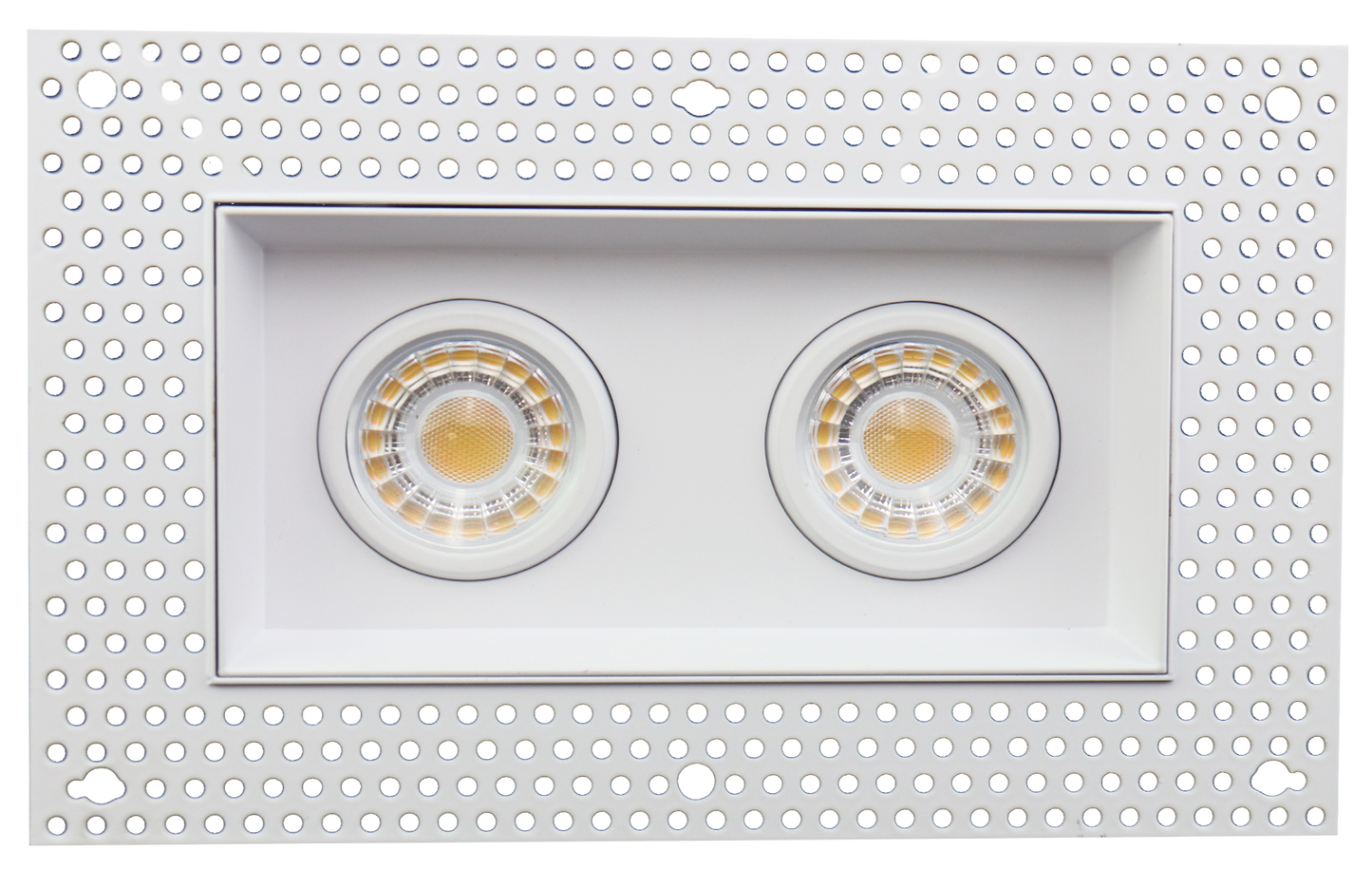 3" Double Head Trimless Regress Multiple Gimbal White
