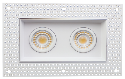 3" Double Head Trimless Regress Multiple Gimbal White
