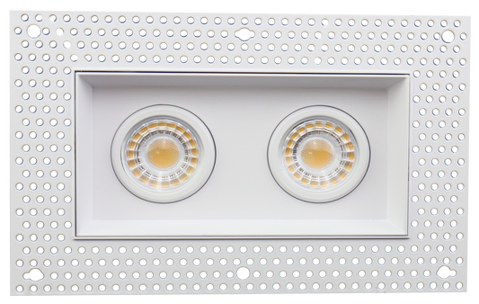 3" Double Head Trimless Regress Multiple Gimbal White