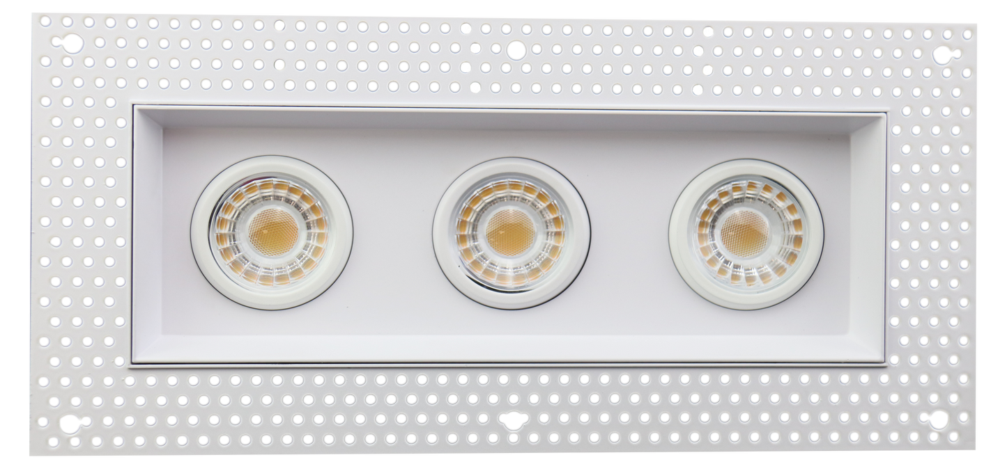 3" Triple Head Trimless Regress Multiple Gimbal White