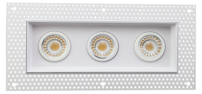 3" Triple Head Trimless Regress Multiple Gimbal White