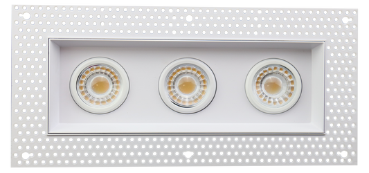 3" Triple Head Trimless Regress Multiple Gimbal White