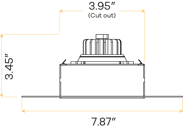 3.5" Single Head Trimless Regress Multiple Gimbal White