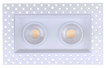 3.5" Double Head Trimless Regress Multiple Gimbal White