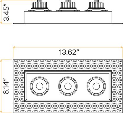 3.5" Triple Head Trimless Regress Multiple Gimbal White