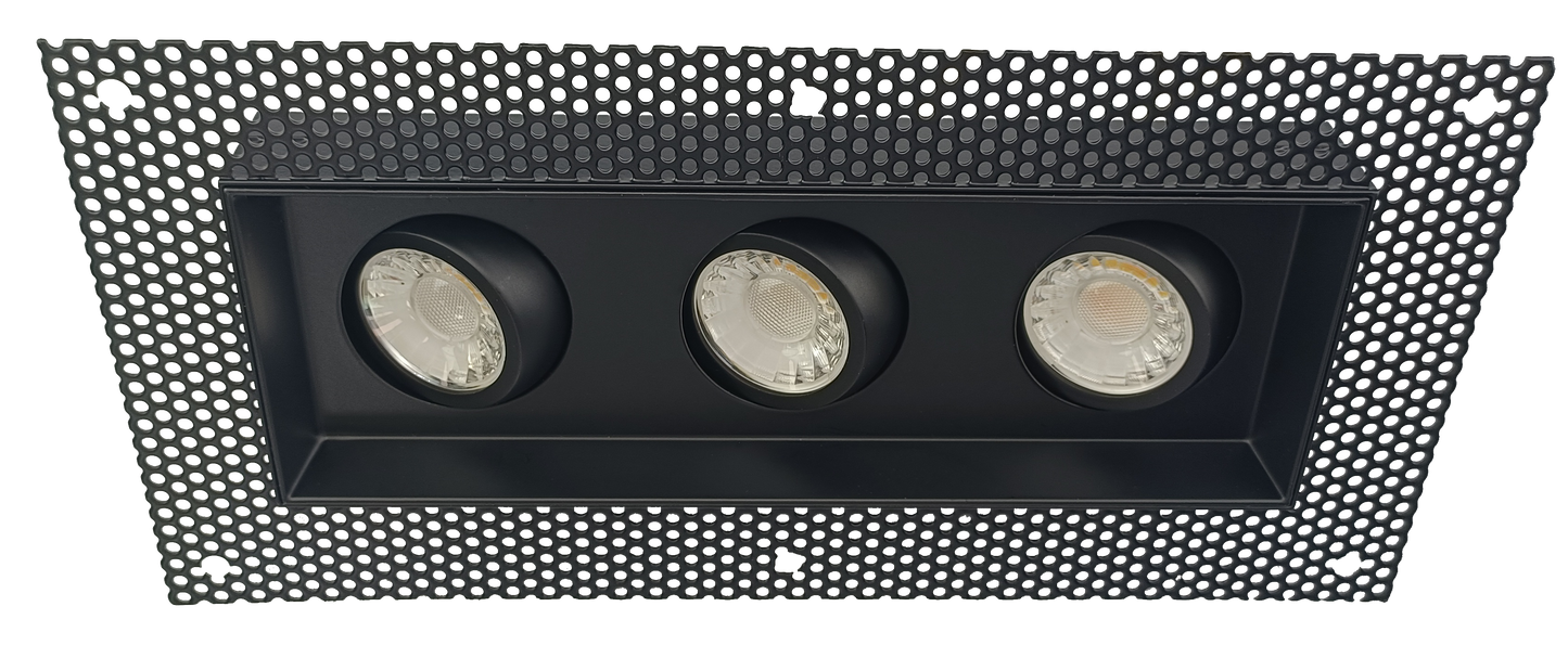 3" Triple Head Trimless Regress Multiple Gimbal Black
