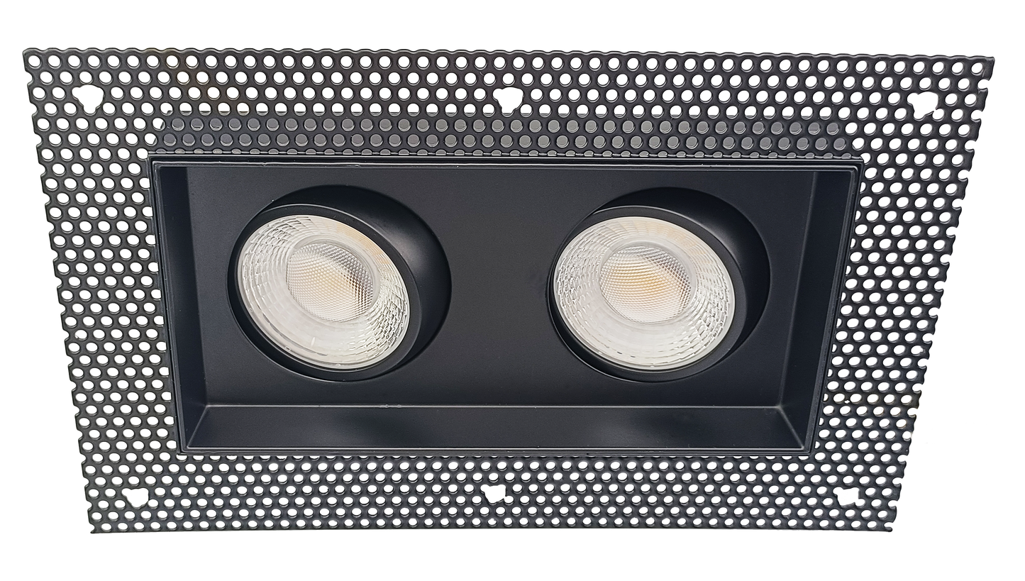 3.5" Double Head Trimless Regress Multiple Gimbal Black