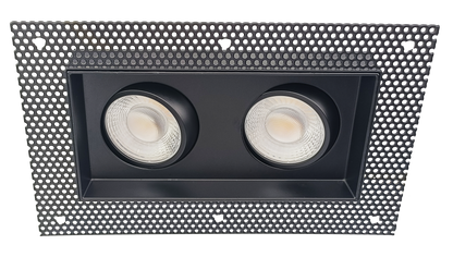 3.5" Double Head Trimless Regress Multiple Gimbal Black