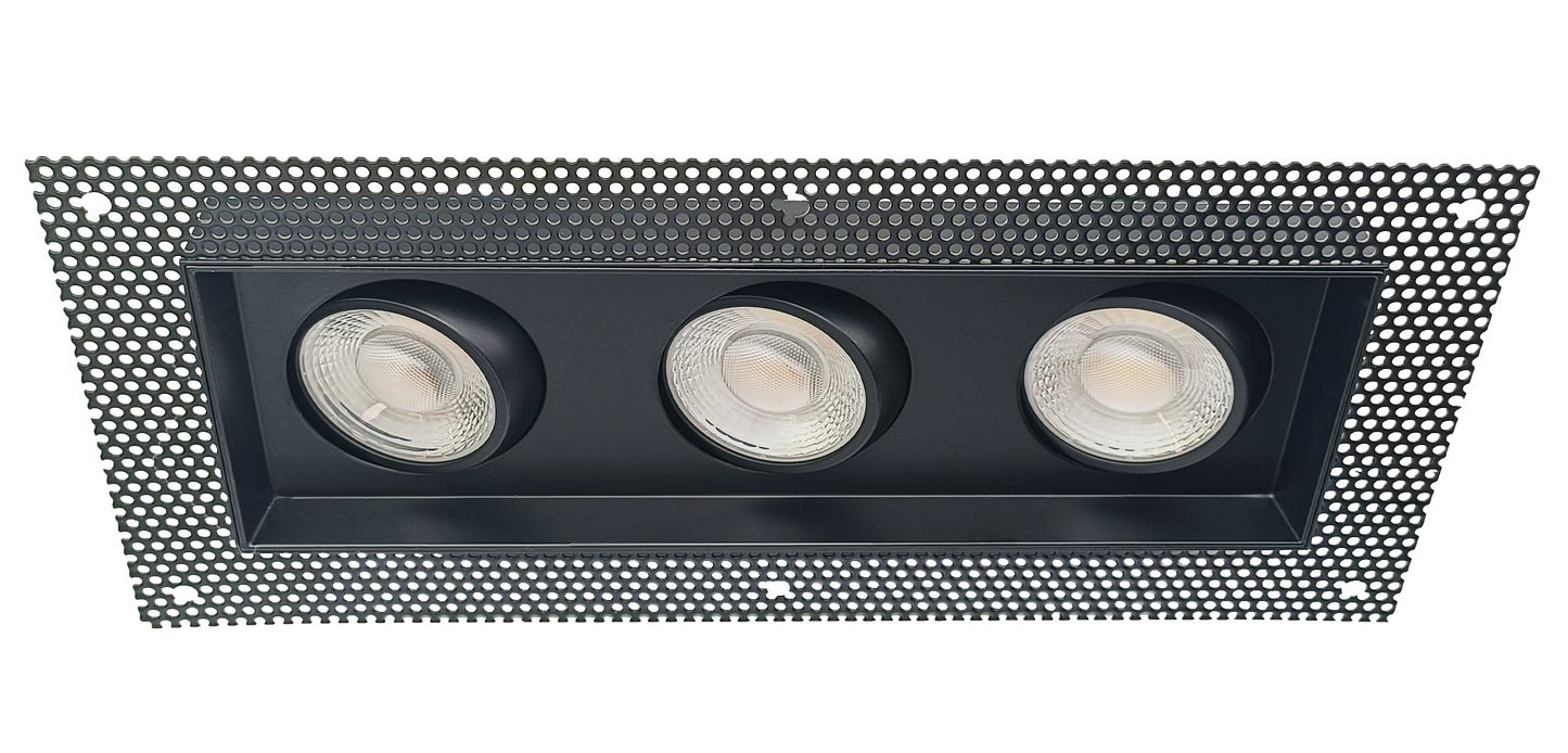 3.5" Triple Head Trimless Regress Multiple Gimbal Black