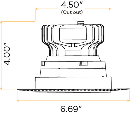 4" Ho Gimbal Trimless (White)