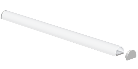 1/2" Aluminum Surface Mount Rounded Cover Channel