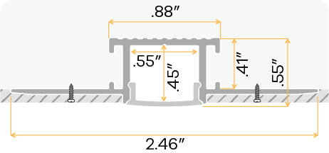 1/2" Aluminum Recessed Channel