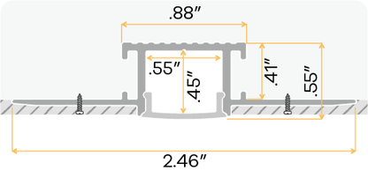 1/2" Aluminum Recessed Channel