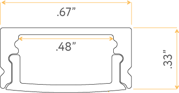 1/2" Aluminum Surface Mount Channel Silver