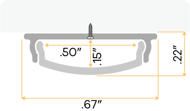 1/2" Aluminum Surface Mount Flexible Channel