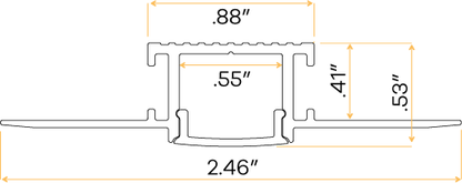 1/2" Aluminum Trimless Channel