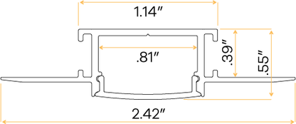 1" Aluminum Trimless Channel 12ft