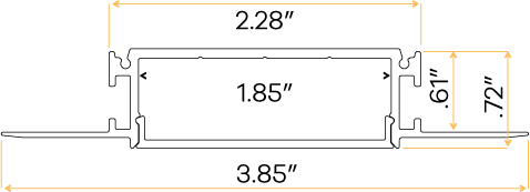 2" Aluminum Trimless Channel