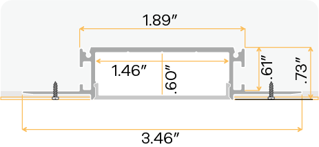 2" Aluminum Trimless Channel