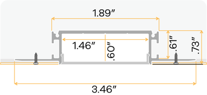 2" Aluminum Trimless Channel