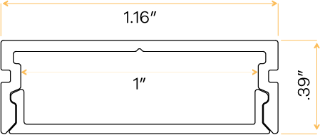 1" Aluminum Surface Mount Channel