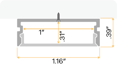 1" Aluminum Surface Mount Channel