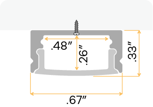 1/2" Aluminum Surface Mount Channel White