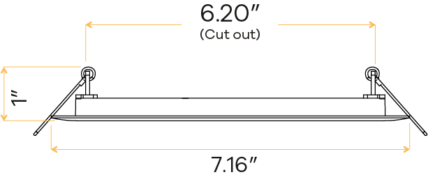 6" Round Flushed slim (ECO)
