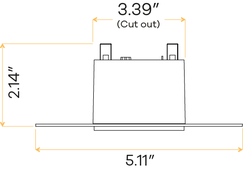 3″ Square Trimless Flushed
