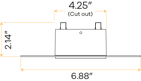 4″ Square Trimless Flushed