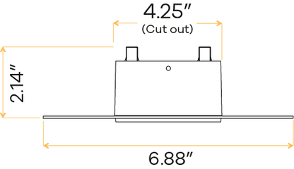 4″ Square Trimless Flushed