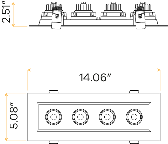 3” Four Head Regress Multiple Gimbal White