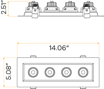 3” Four Head Regress Multiple Gimbal White